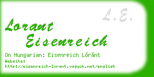 lorant eisenreich business card