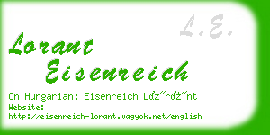 lorant eisenreich business card